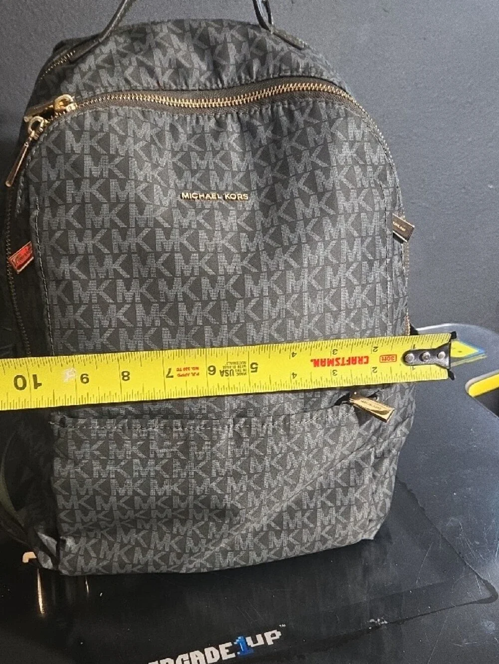 Michael Kors Green MK Logo Backpack with Gold Hardware